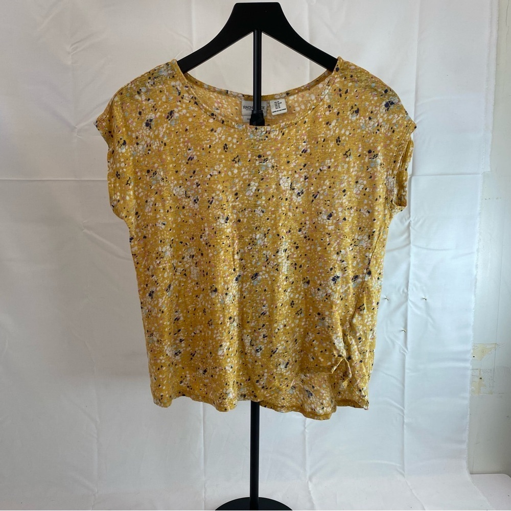 Rachel Zoe Yellow Floral Linen Top | Size M